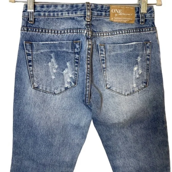 Revolve Jeans Womens 24 One Teaspoon Free Bird Dusty Destroyed Low Rise 90s Goth - Picture 11 of 14
